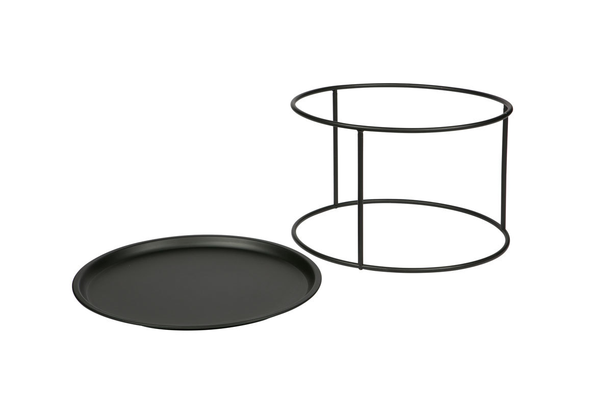 Mesa auxiliar redonda en metal negra 56cm ABEL