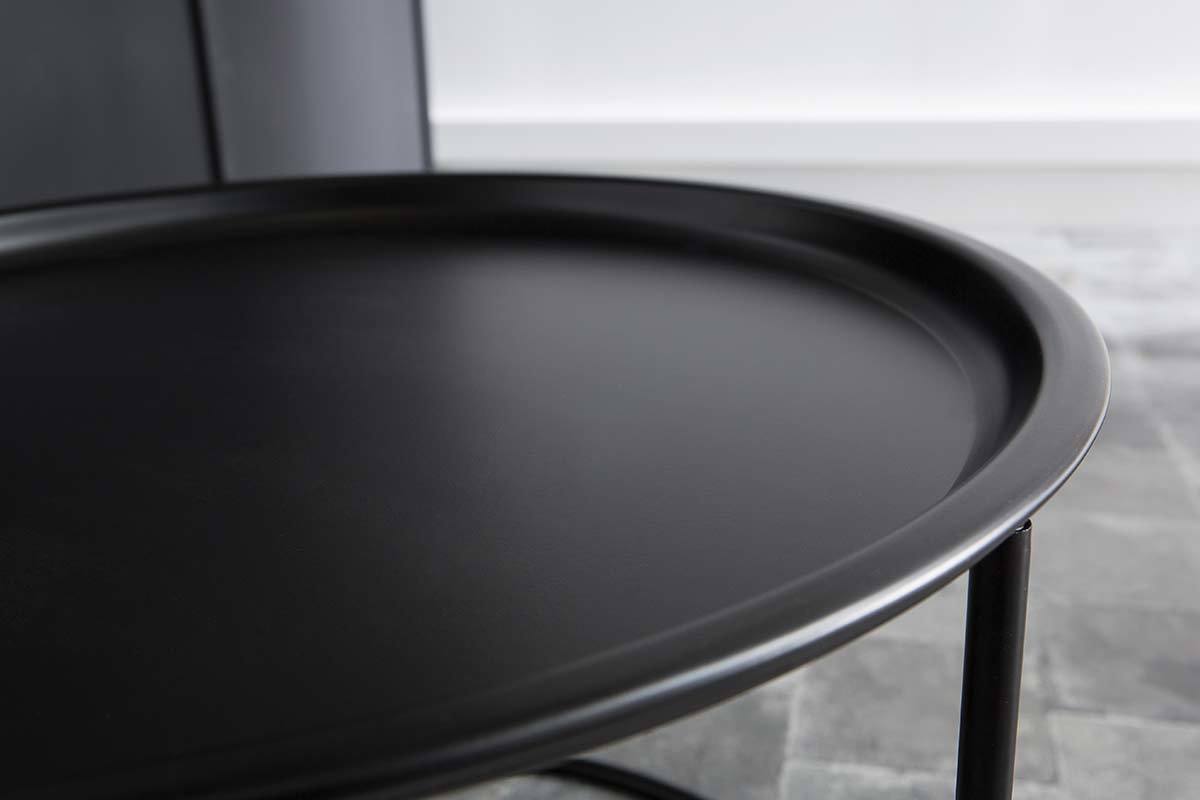 Mesa auxiliar redonda en metal negra 56cm ABEL