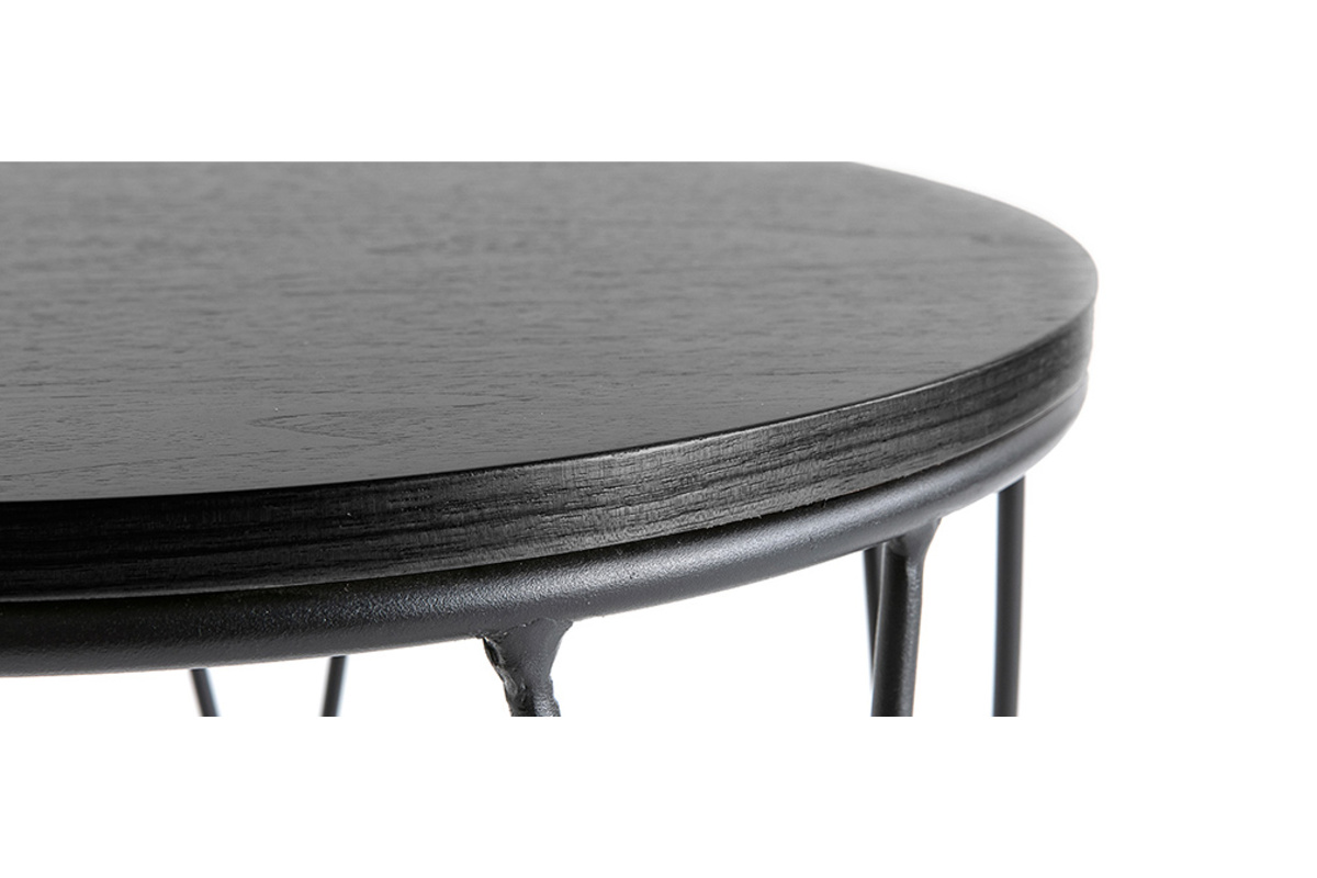 Mesa auxiliarmadera negra y metal L42 x H40 cm LACE