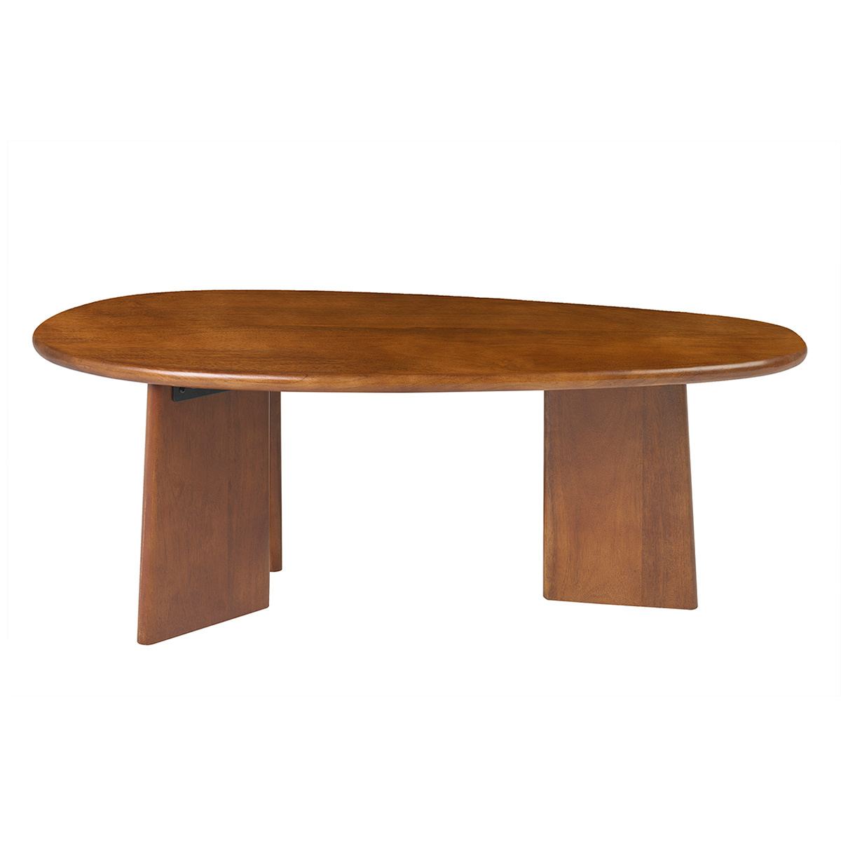 Mesa baja de diseño en madera maciza de mango teñida L100 cm WONKA