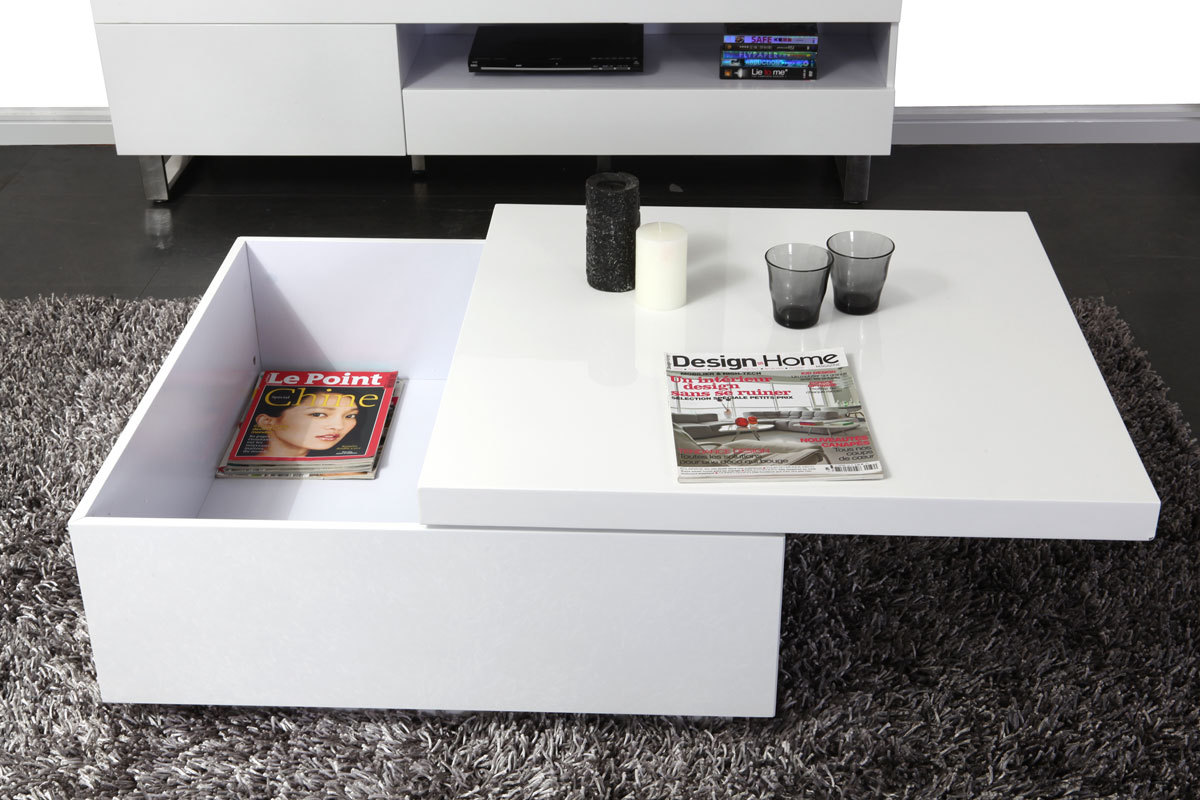 Mesa baja diseo lacada blanca JANA