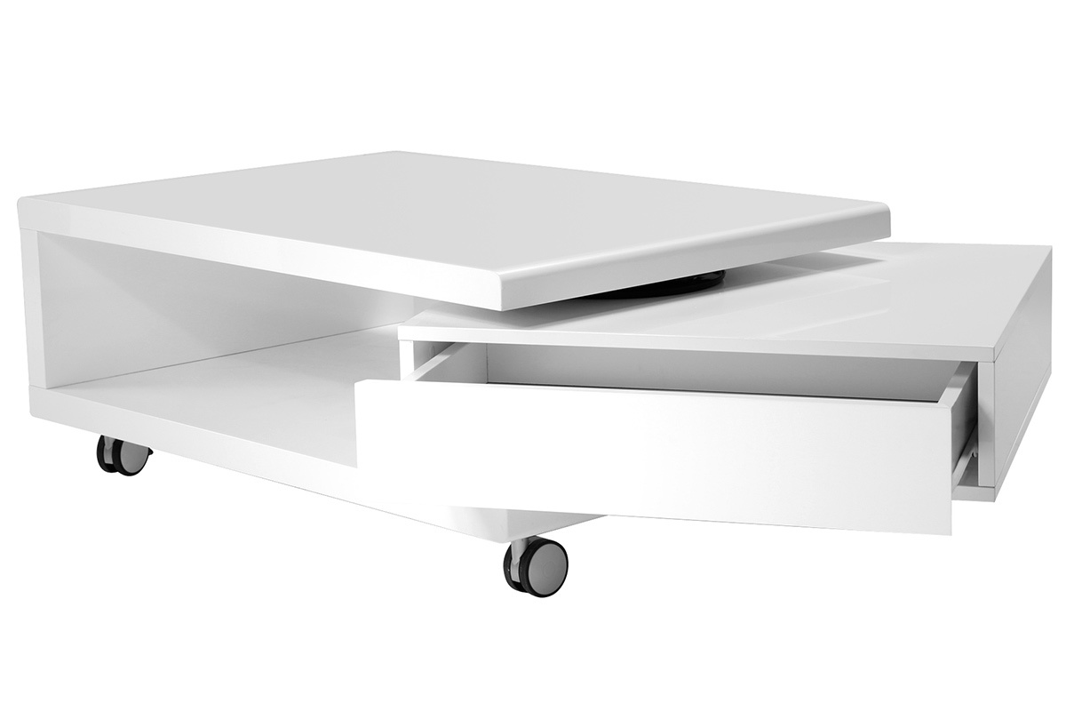 Mesa baja dise�o lacado blanco LIVO