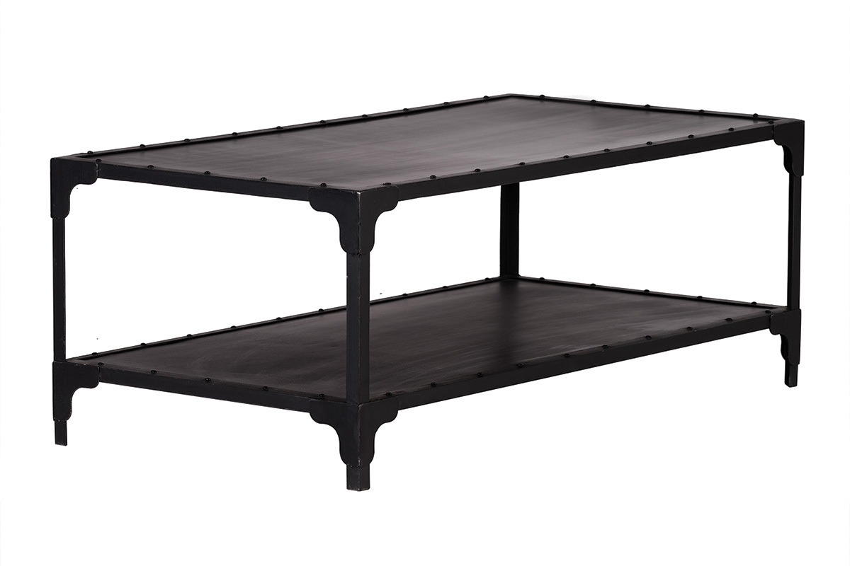 Mesa baja diseo metal negro L120 cm FACTORY