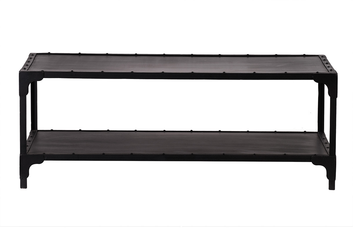 Mesa baja diseo metal negro L120 cm FACTORY