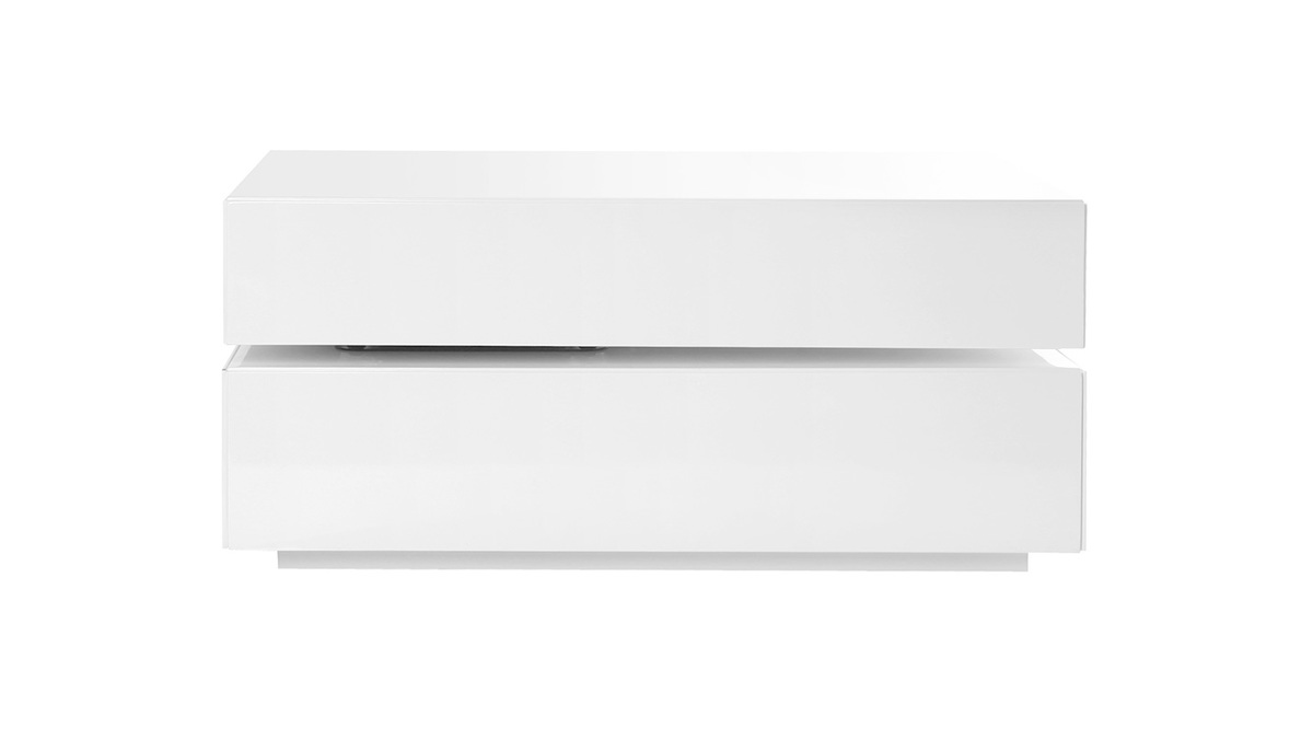 Mesa baja diseño pivotante 4 cajones blanca ELEA