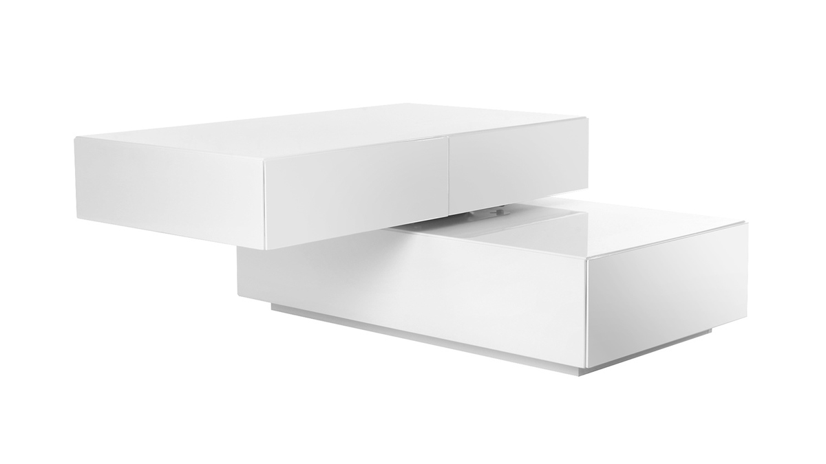 Mesa baja diseo pivotante 4 cajones blanca ELEA