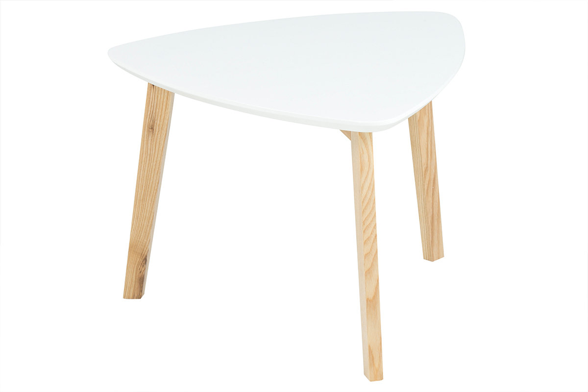 Mesa baja diseo triangular blanco SARA