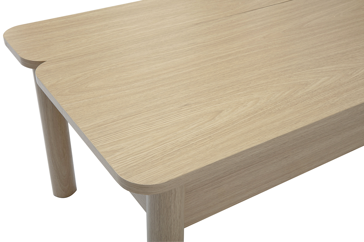 Mesa baja elevable acabado madera roble L100 cm BOLSO