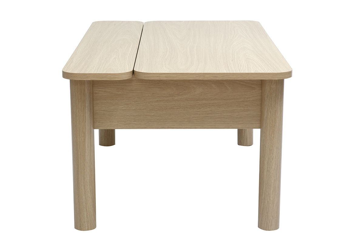 Mesa baja elevable acabado madera roble L100 cm BOLSO