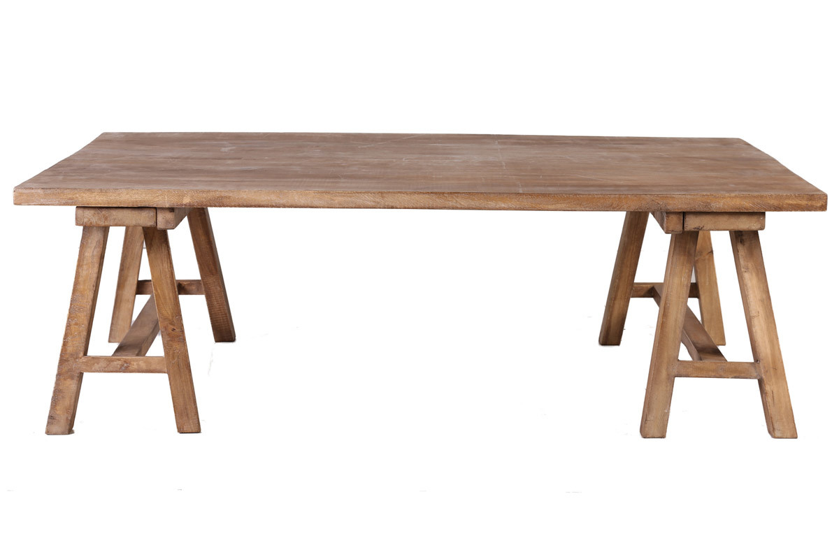 Mesa baja industrial de madera ANTIQUA
