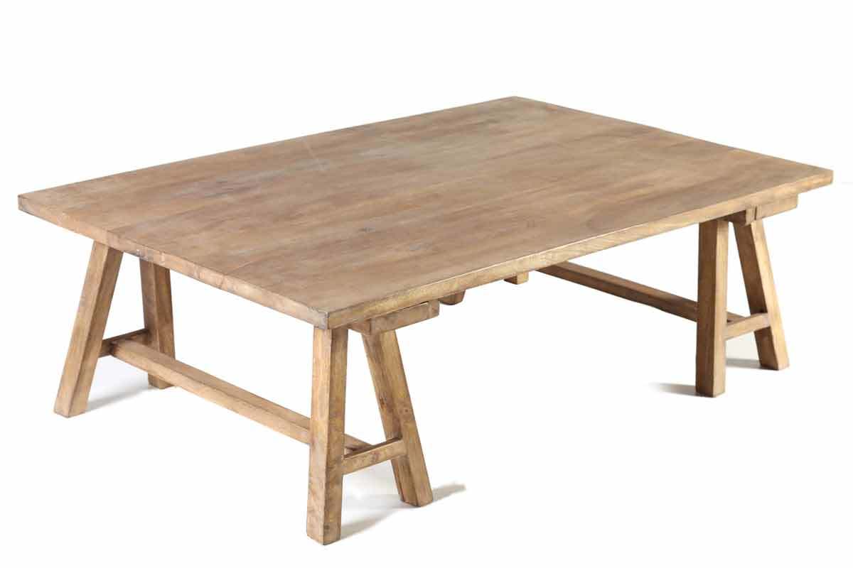 Mesa baja industrial de madera ANTIQUA