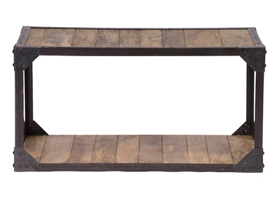Mesa baja industrial de madera y metal ATELIER