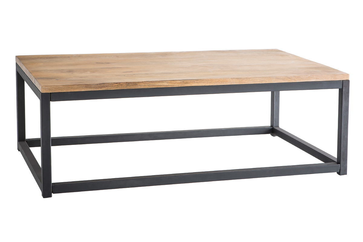 Mesa baja industrial de madera y metal FACTORY