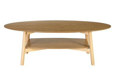 Mesa baja ovalada de madera clara L120 cm HANAE