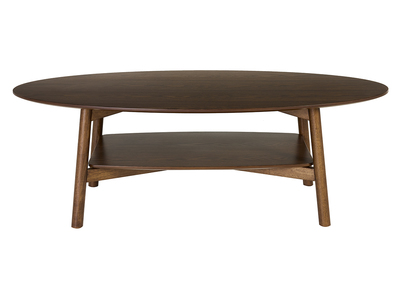 Mesa baja ovalada de madera oscura L120 cm HANAE