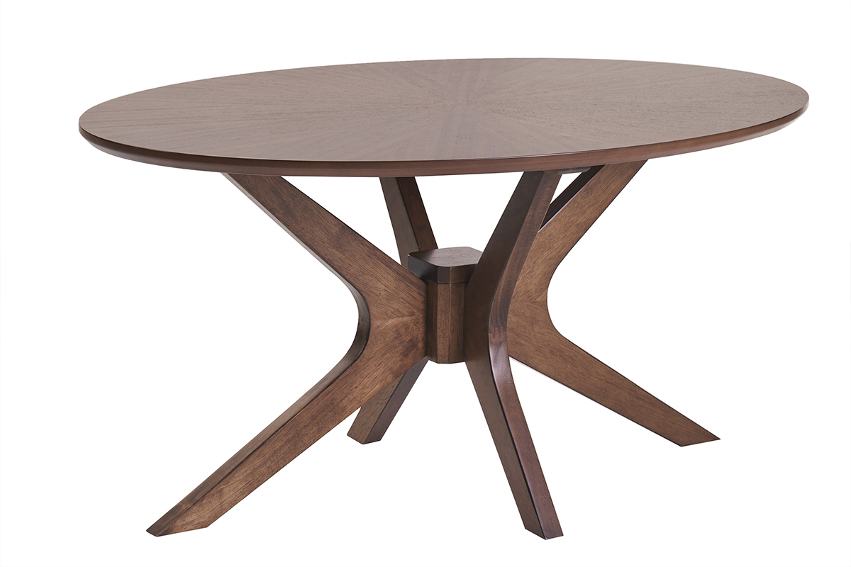 Mesa baja ovalada madera oscura nogal L90 cm DIELLI