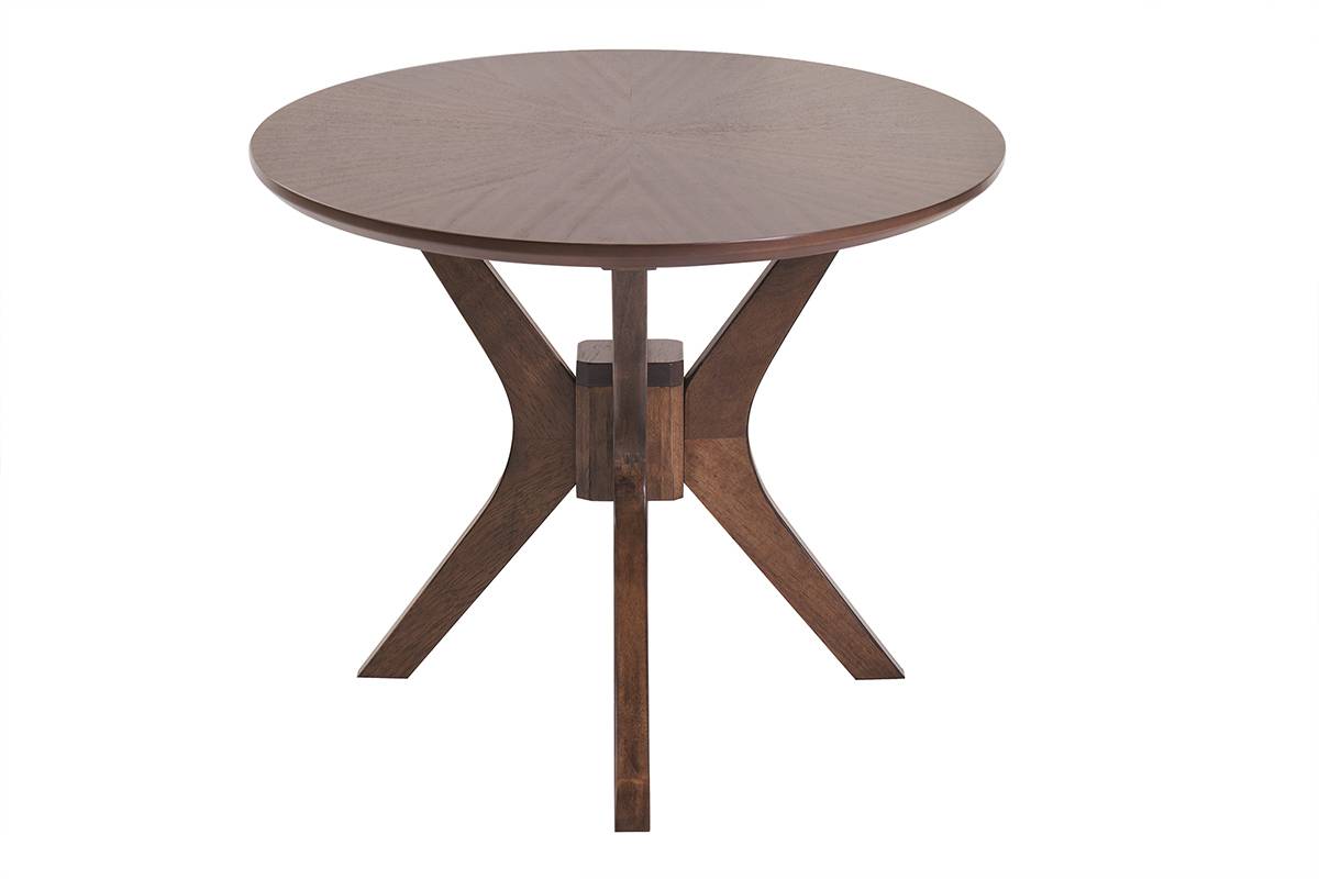 Mesa baja ovalada madera oscura nogal L90 cm DIELLI