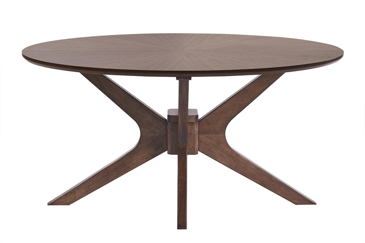 Mesa baja ovalada madera oscura nogal L90 cm DIELLI