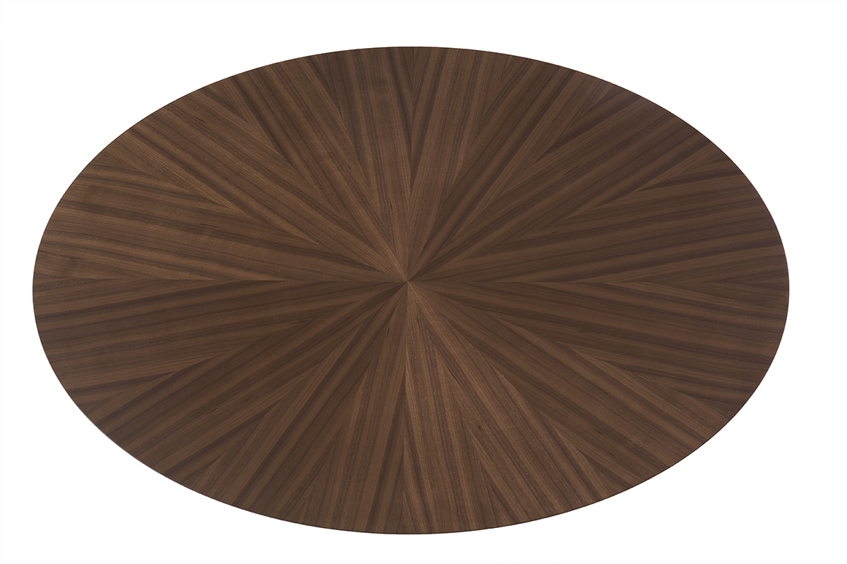 Mesa baja ovalada madera oscura nogal L90 cm DIELLI