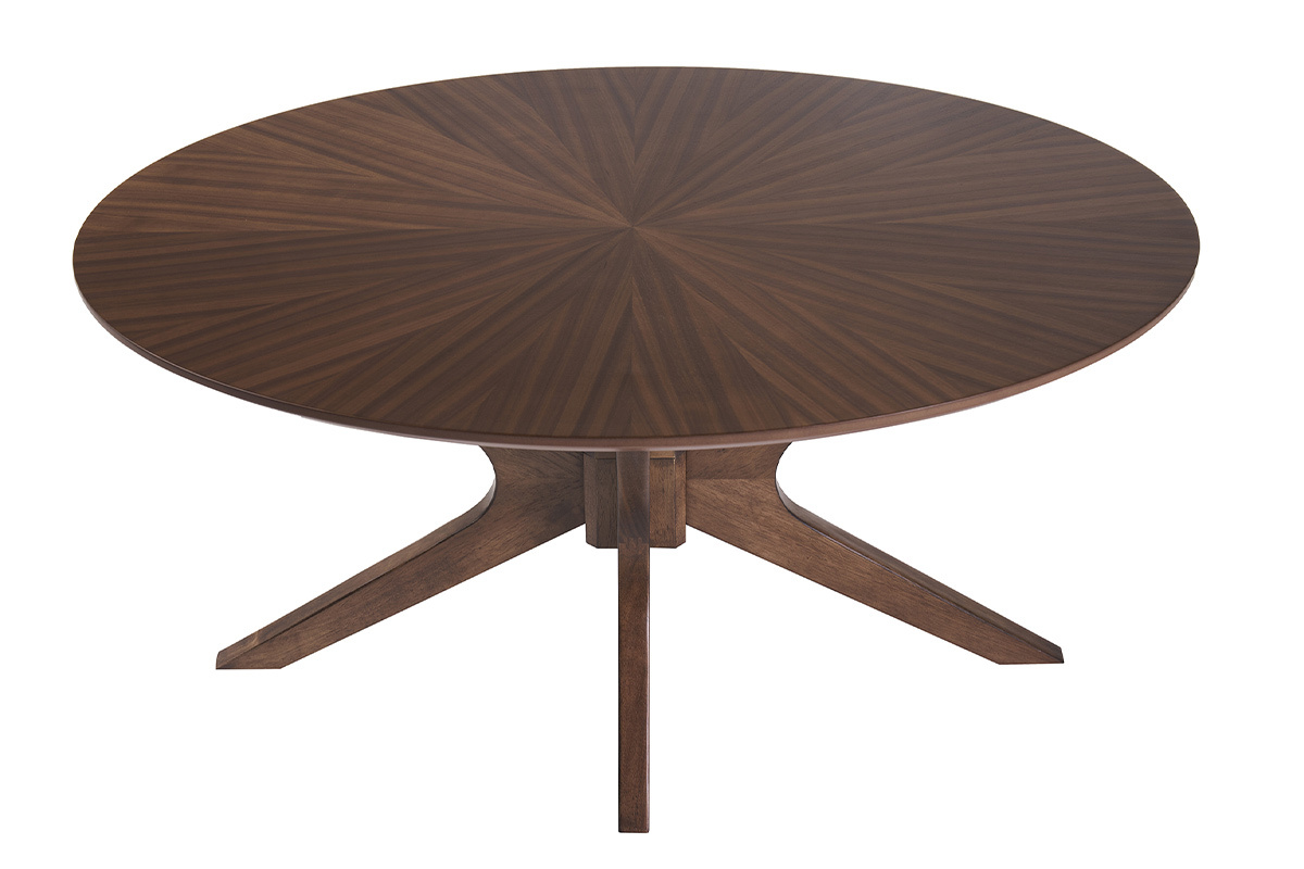 Mesa baja ovalada madera oscura nogal L90 cm DIELLI