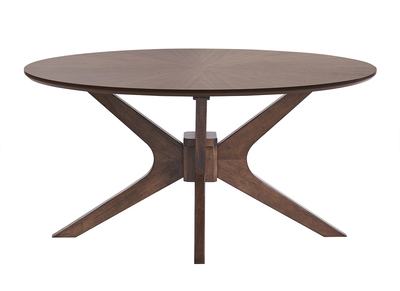 Mesa baja ovalada madera oscura nogal L90 cm DIELLI