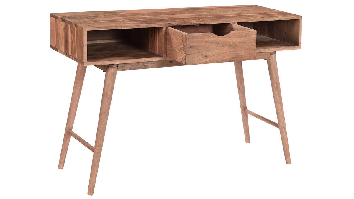 Mesa consola con cajn de madera de acacia maciza 120cm GLADY