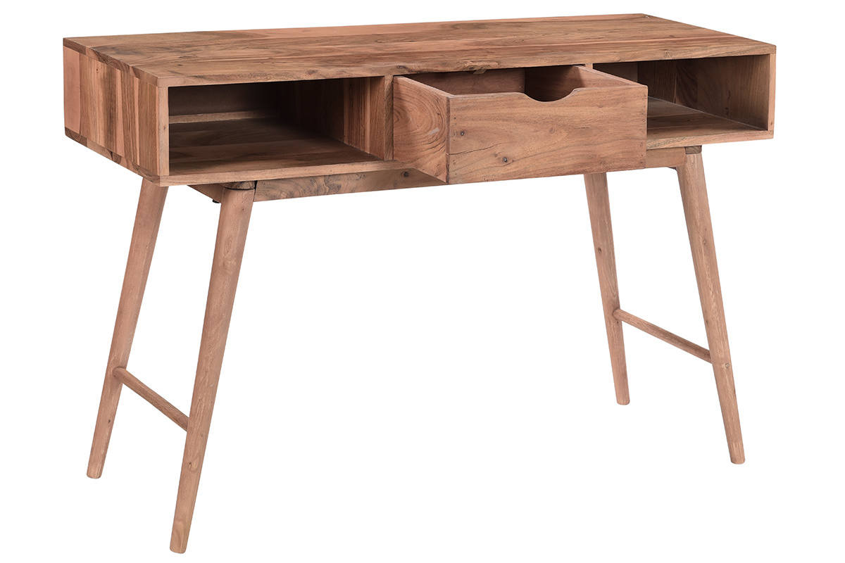 Mesa consola con cajn de madera de acacia maciza 120cm GLADY