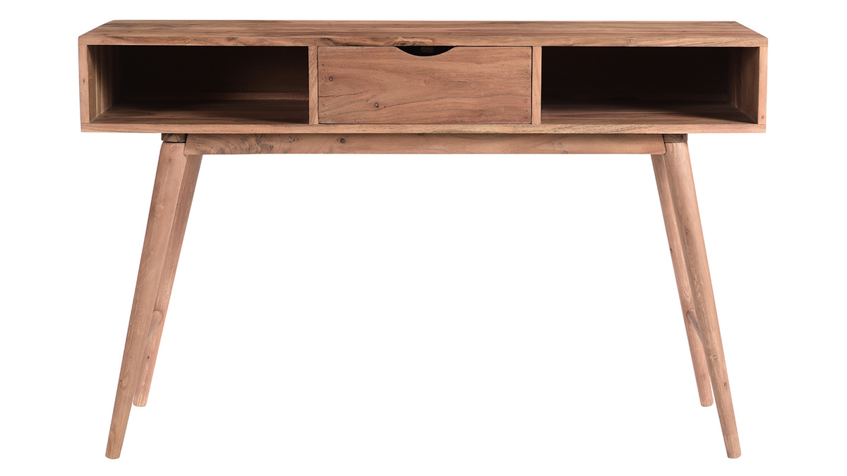 Mesa consola con cajón de madera de acacia maciza 120 cm GLADY