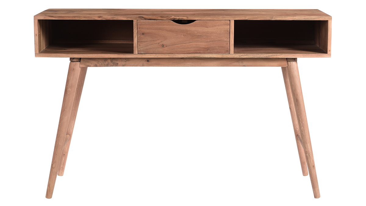 Mesa consola con cajn de madera de acacia maciza 120cm GLADY