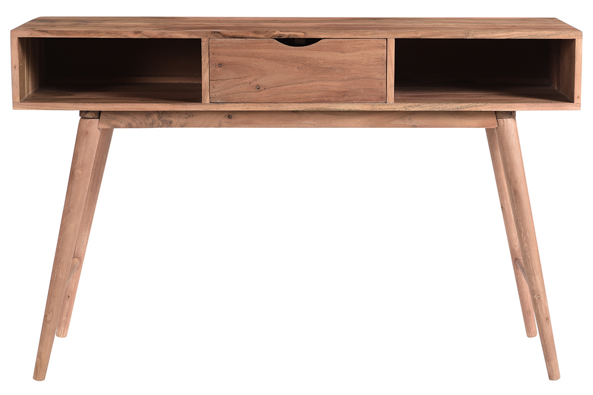 Mesa consola con cajn de madera de acacia maciza 120cm GLADY