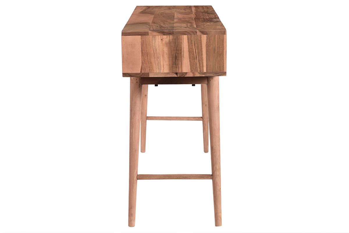 Mesa consola con cajn de madera de acacia maciza 120cm GLADY