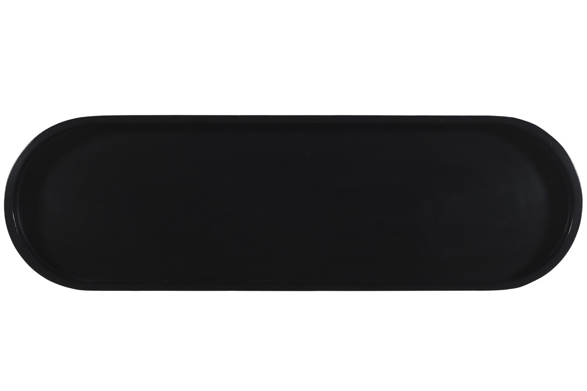 Mesa consola con tablero ovalado de madera negra y ratn 115 cm MACAO
