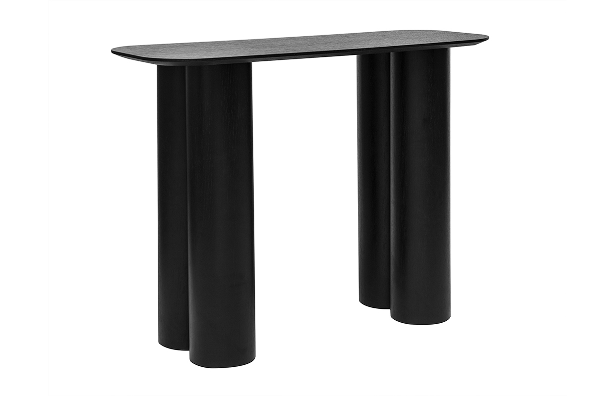 Mesa consola de diseo de madera negra 100 cm FOLEEN