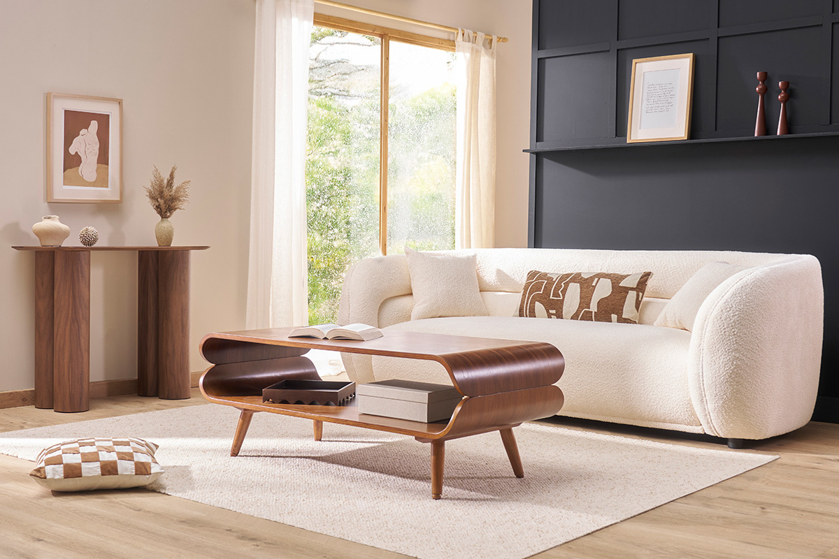 Mesa consola de diseo de madera oscura 100 cm FOLEEN