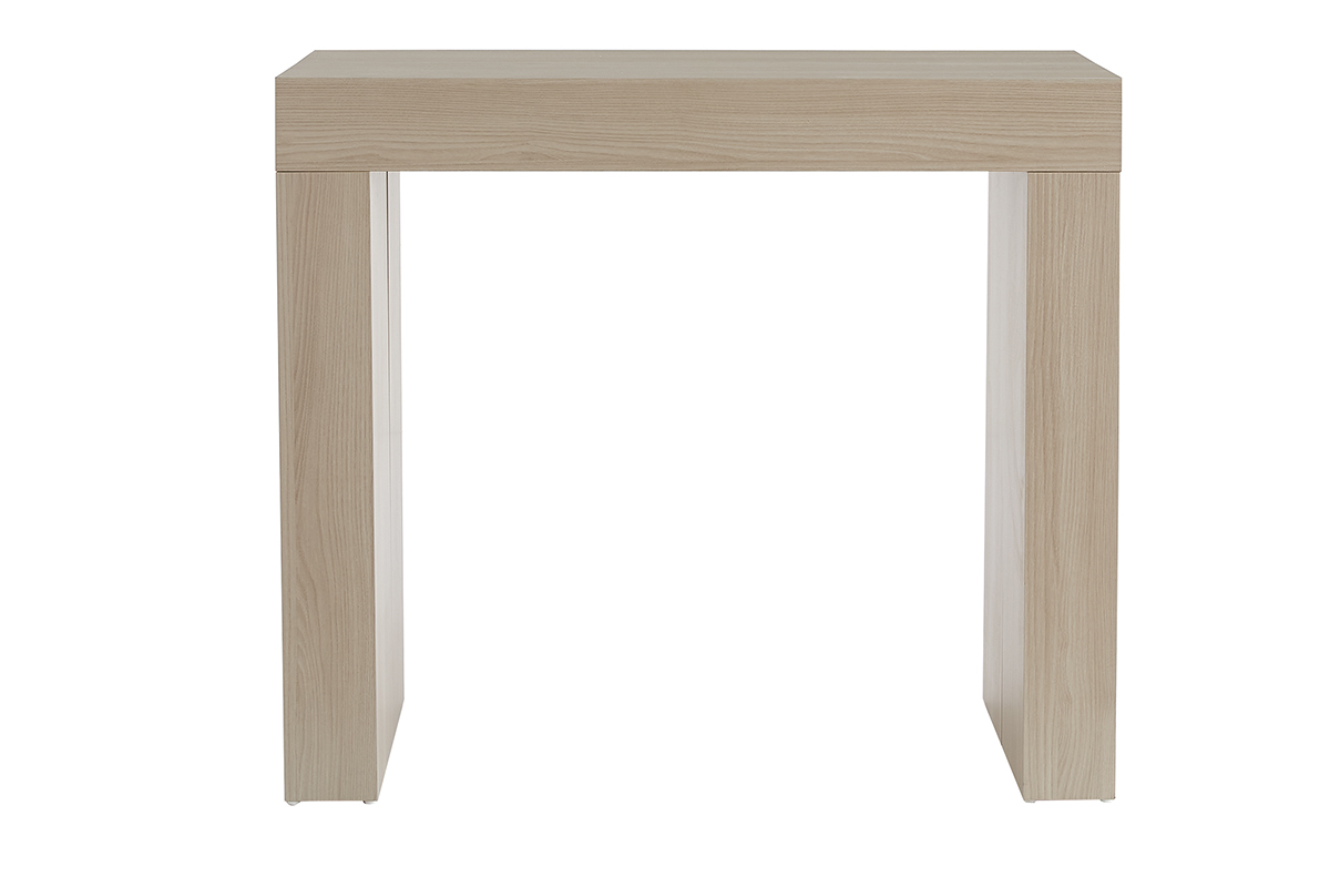 Mesa consola de diseo extensible con acabado roble 46-291cm COMO