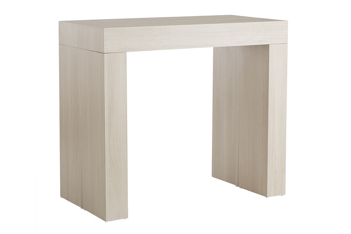 Mesa consola de diseo extensible con acabado roble 46-291cm COMO