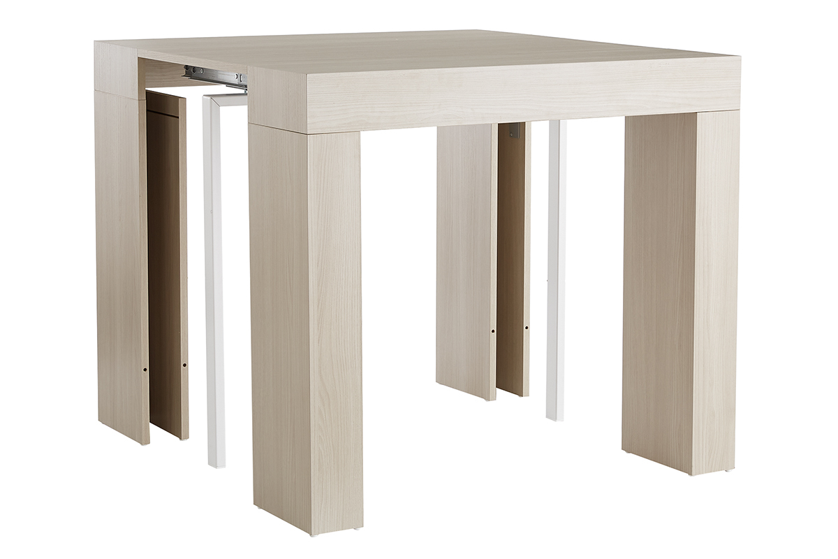 Mesa consola de diseo extensible con acabado roble 46-291cm COMO