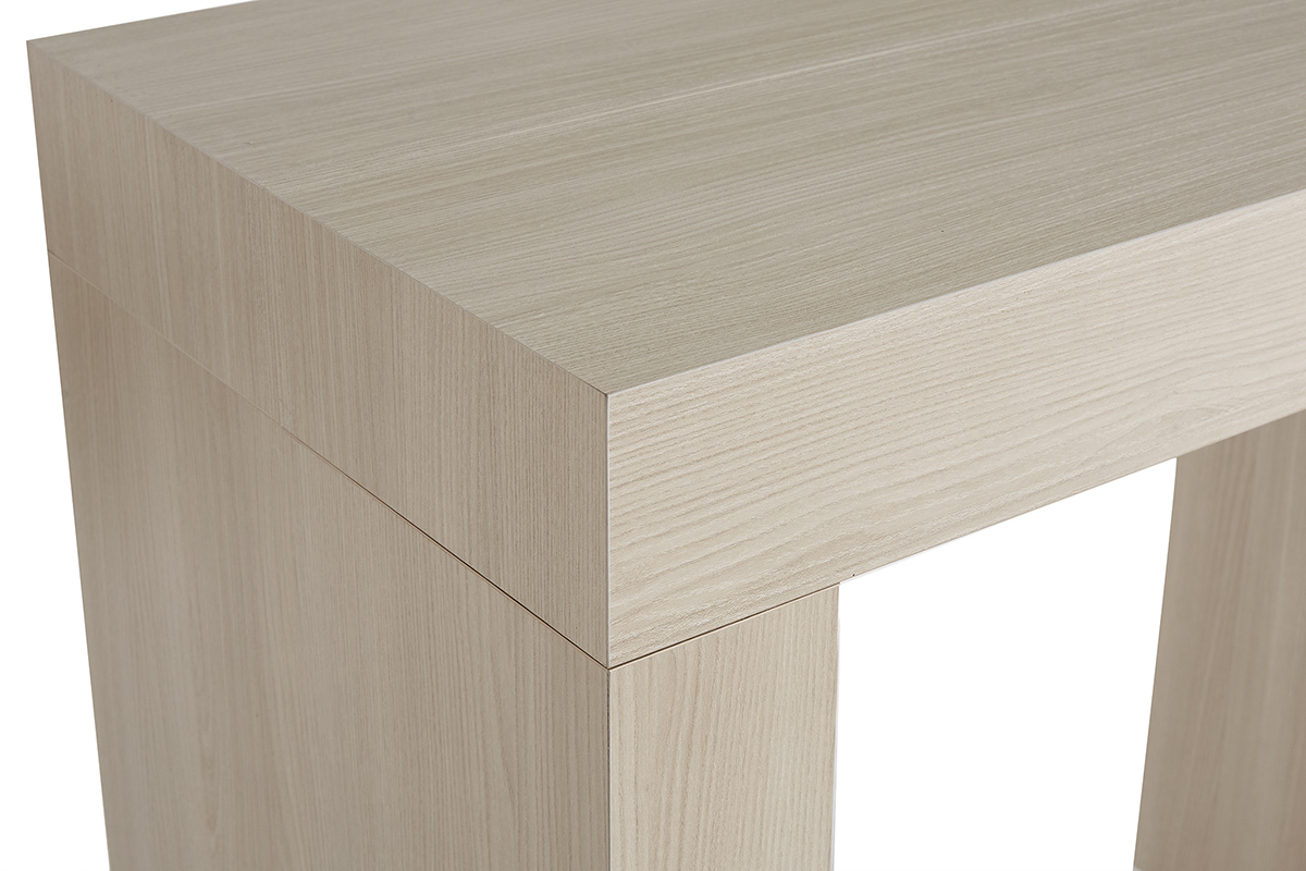 Mesa consola de diseo extensible con acabado roble 46-291cm COMO