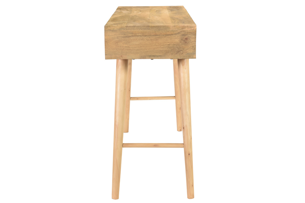 Mesa consola de madera de mango maciza con dos cajones 120cm CRAIG