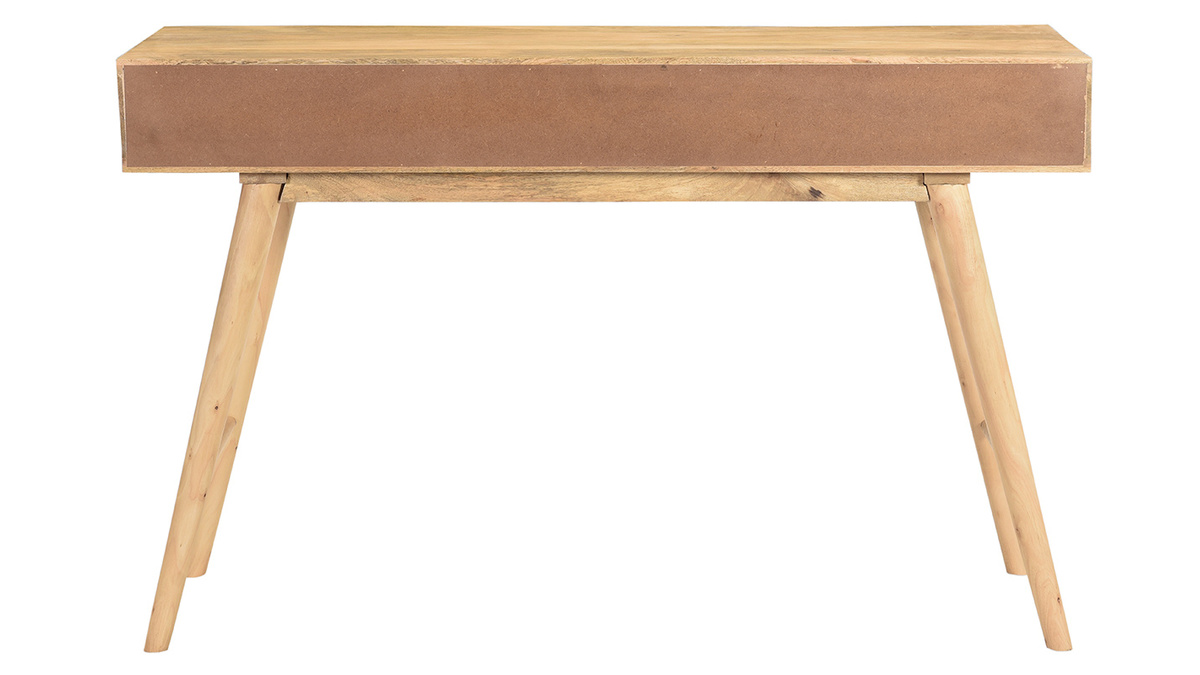 Mesa consola de madera de mango maciza con dos cajones 120cm CRAIG