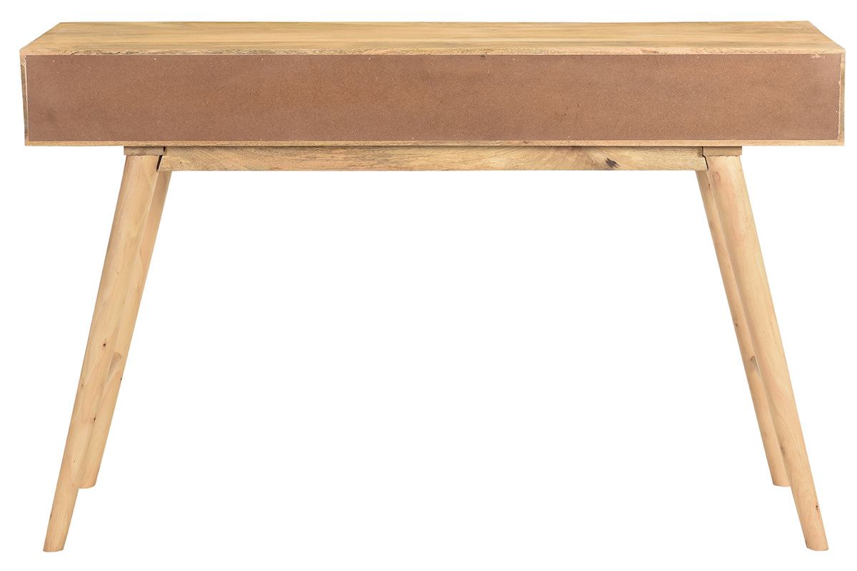 Mesa consola de madera de mango maciza con dos cajones 120cm CRAIG
