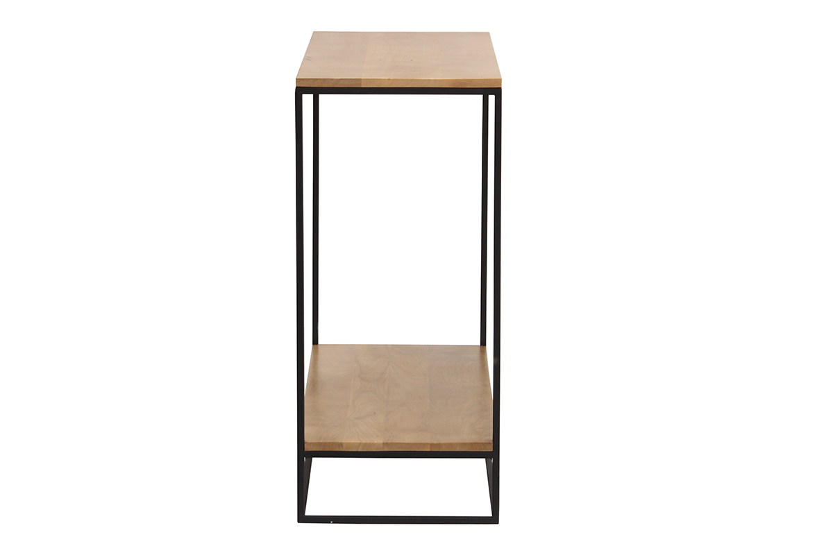 Mesa consola de mango macizo y metal negro 90cm IGGY