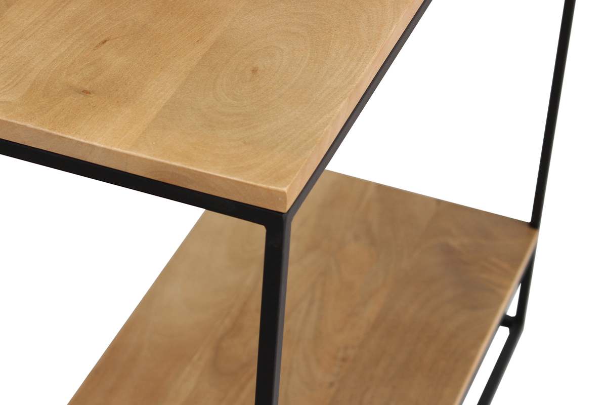 Mesa consola de mango macizo y metal negro 90cm IGGY