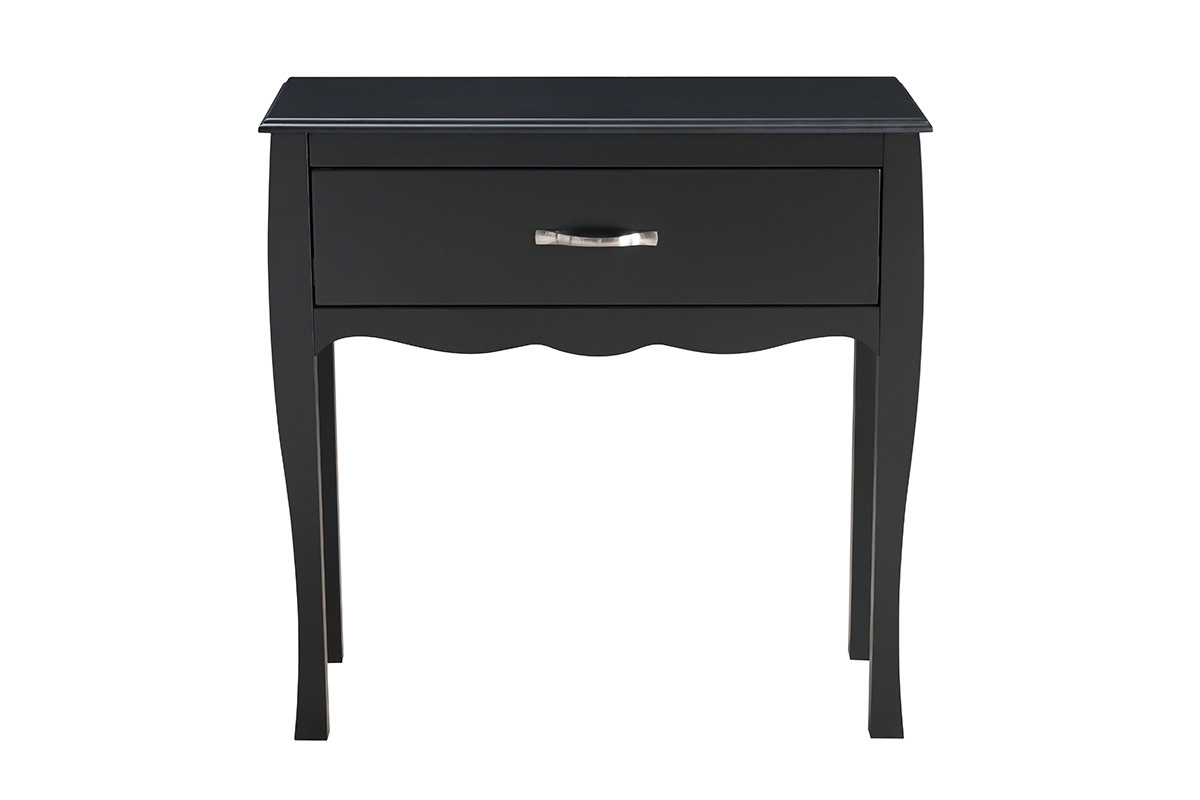 Mesa consola diseo clsico lacado negra 1 cajn MARGOT