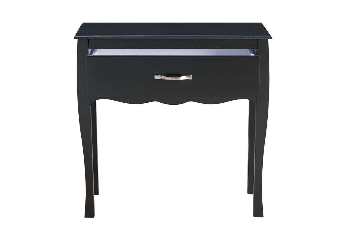 Mesa consola diseo clsico lacado negra 1 cajn MARGOT