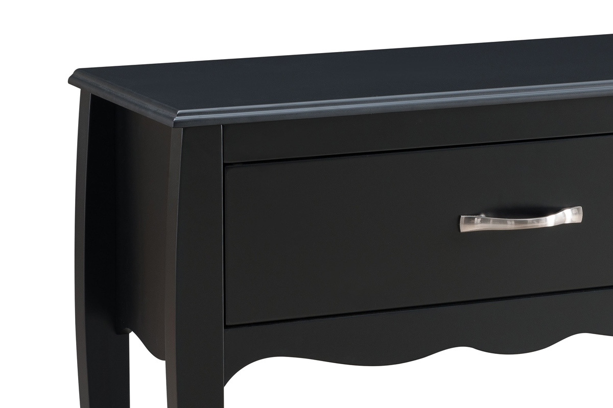 Mesa consola diseo clsico lacado negra 1 cajn MARGOT