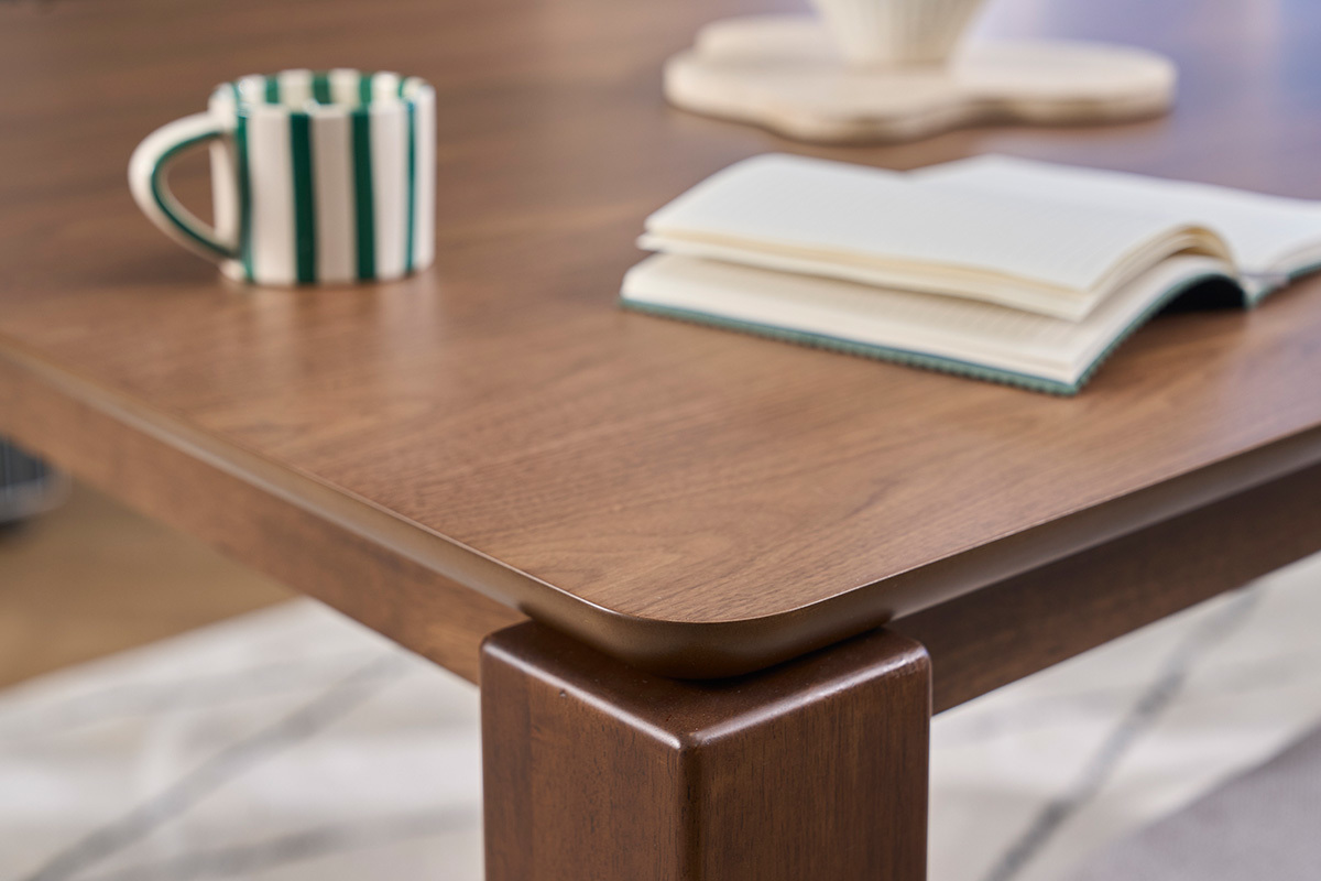 Mesa cuadrada para comedor madera oscura L120 cm RAYA