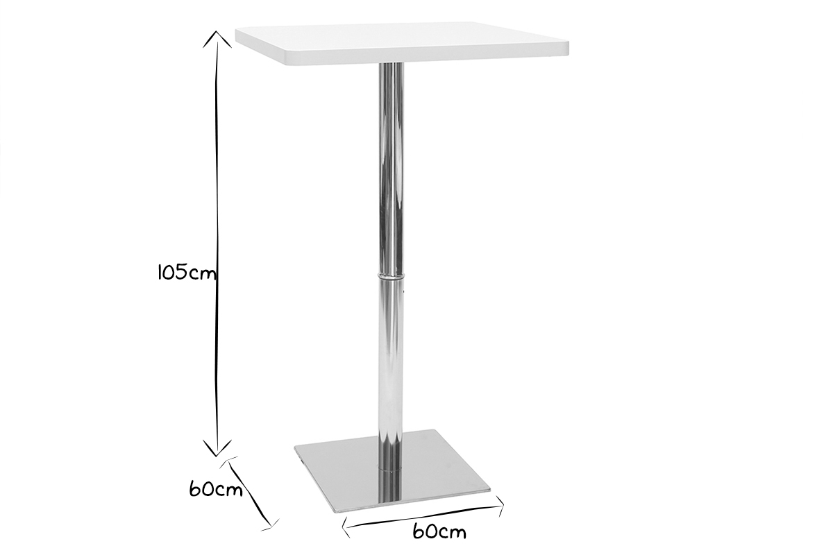 Mesa de bar blanca cuadrada JACK