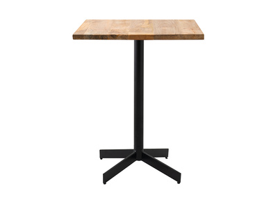 Mesa de bar cuadrada de madera maciza y metal negro D60 cm SOPRA