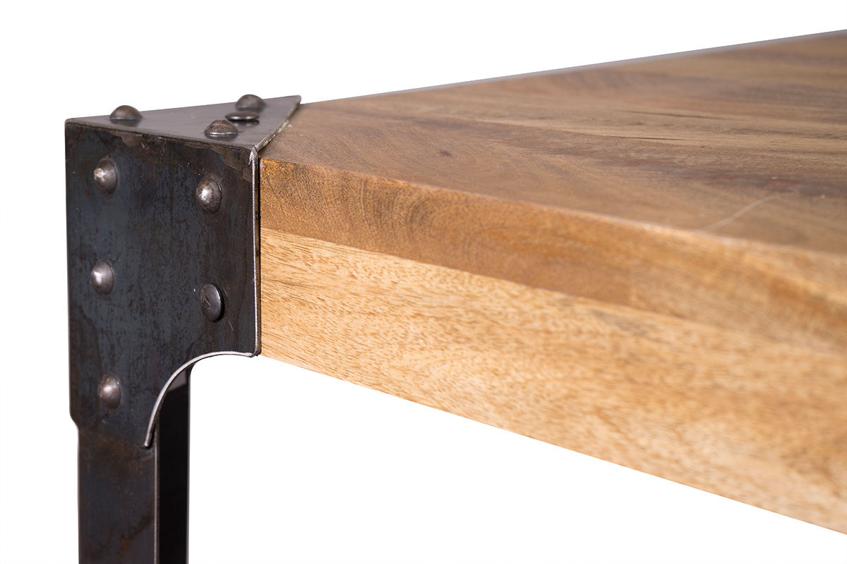 Mesa de bar cuadrada diseo industrial madera y metal MADISON